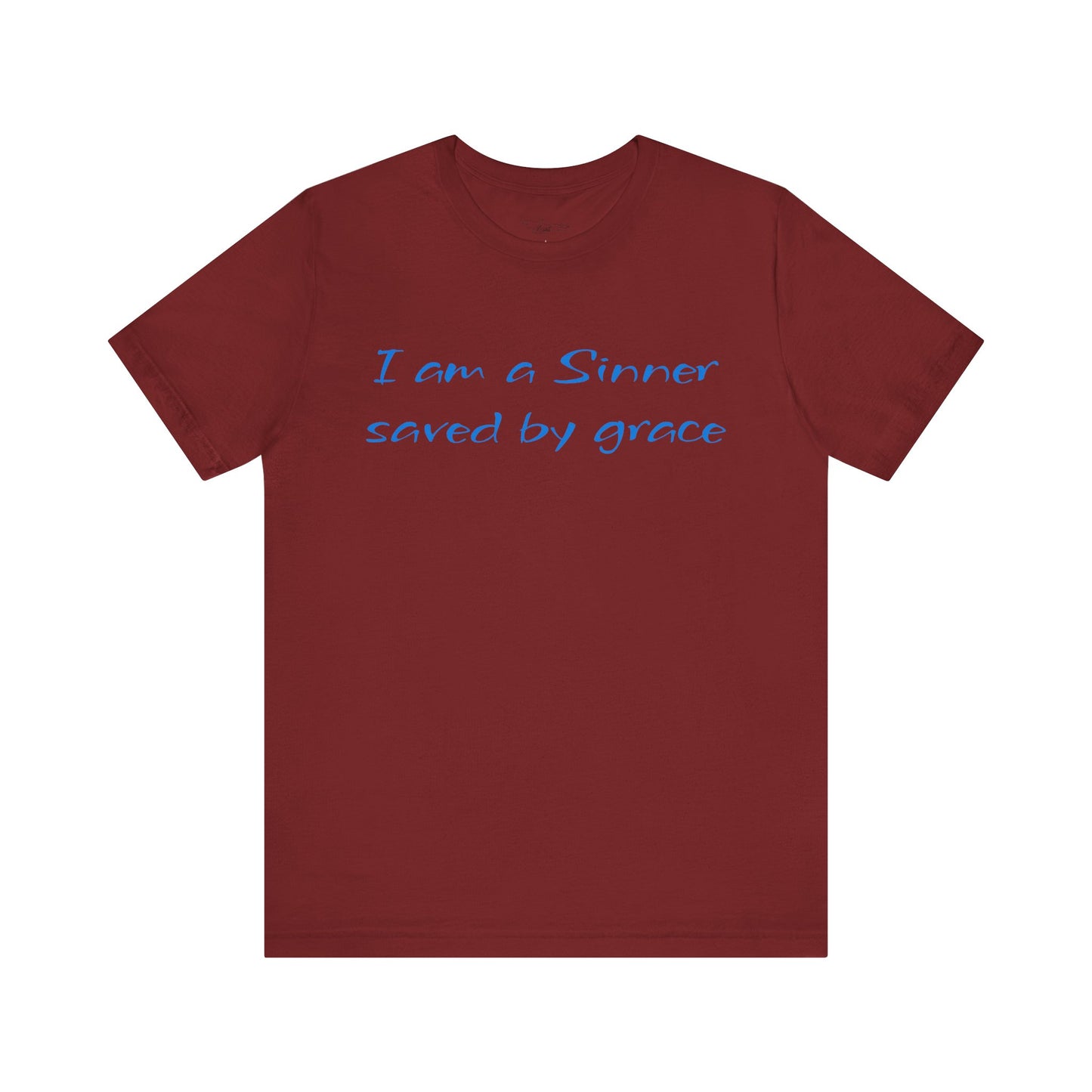 I Am A Sinner Saved By Grace Jersey Short Sleeve Tee