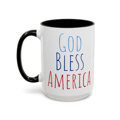 God Bless America Accent Coffee Mug 15oz