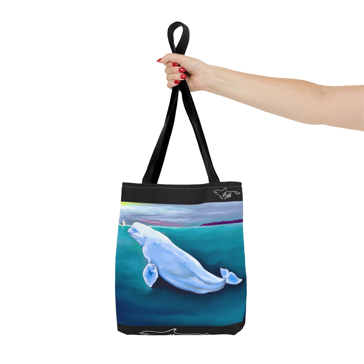 Beluga Whale Hvaldimir Tote Bag by Tracy Hill (AOP)