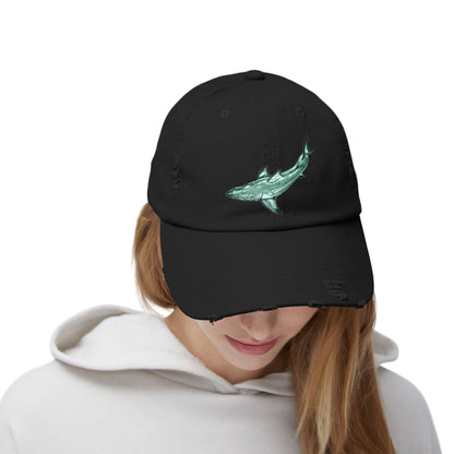 Shark Unisex Distressed Cap