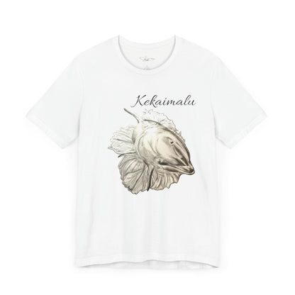 Kekaimalu Wholphin and Naupaka flower Unisex Jersey Short Sleeve Tee