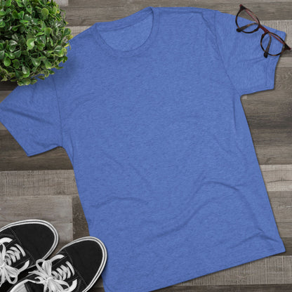Striped Blue Marlin Unisex Tri-Blend Graphic Crew Tee