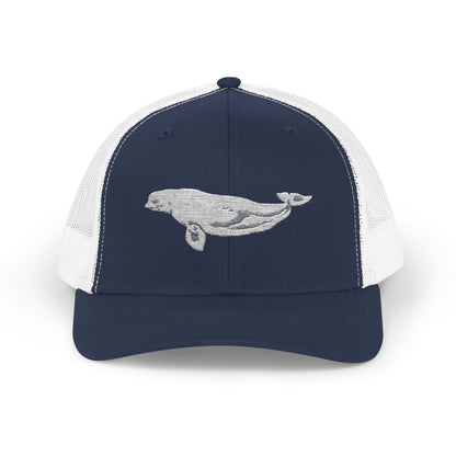 Beluga Embroidered Snapback Trucker Cap