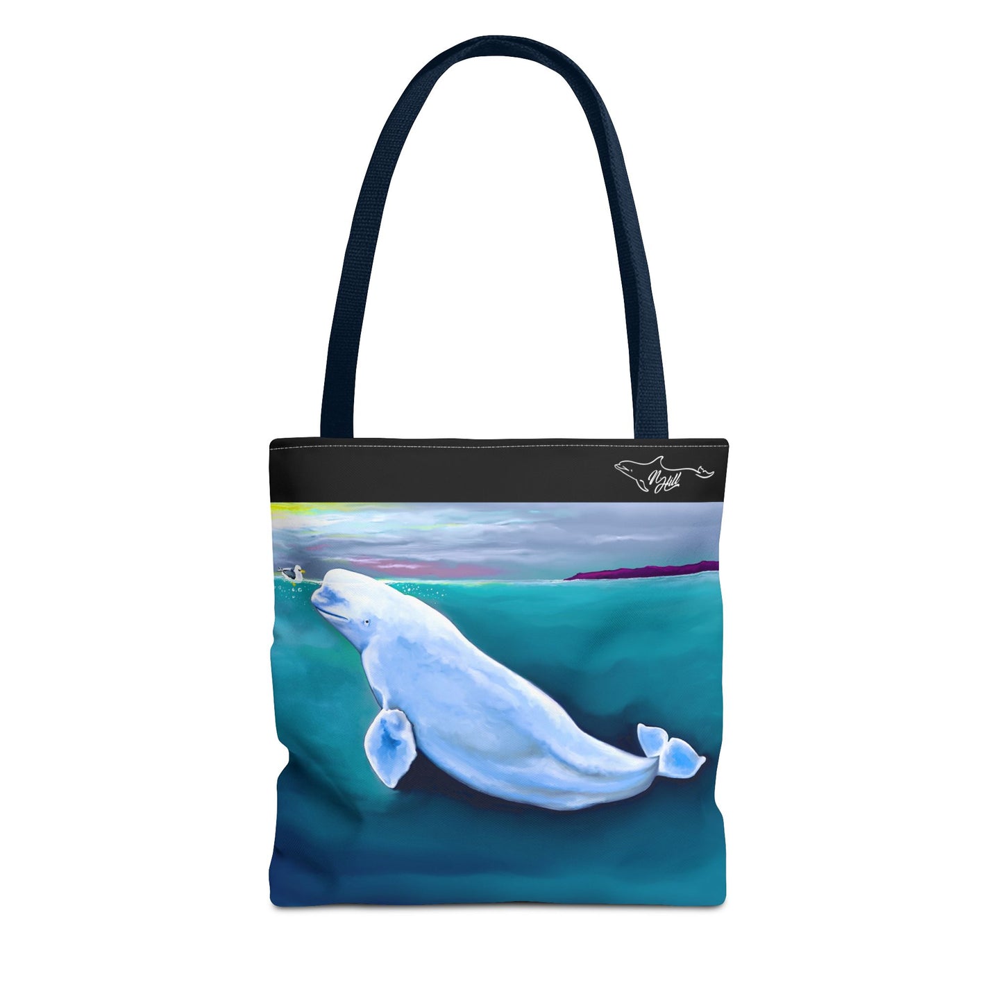 Beluga Whale Hvaldimir Tote Bag by Tracy Hill (AOP)