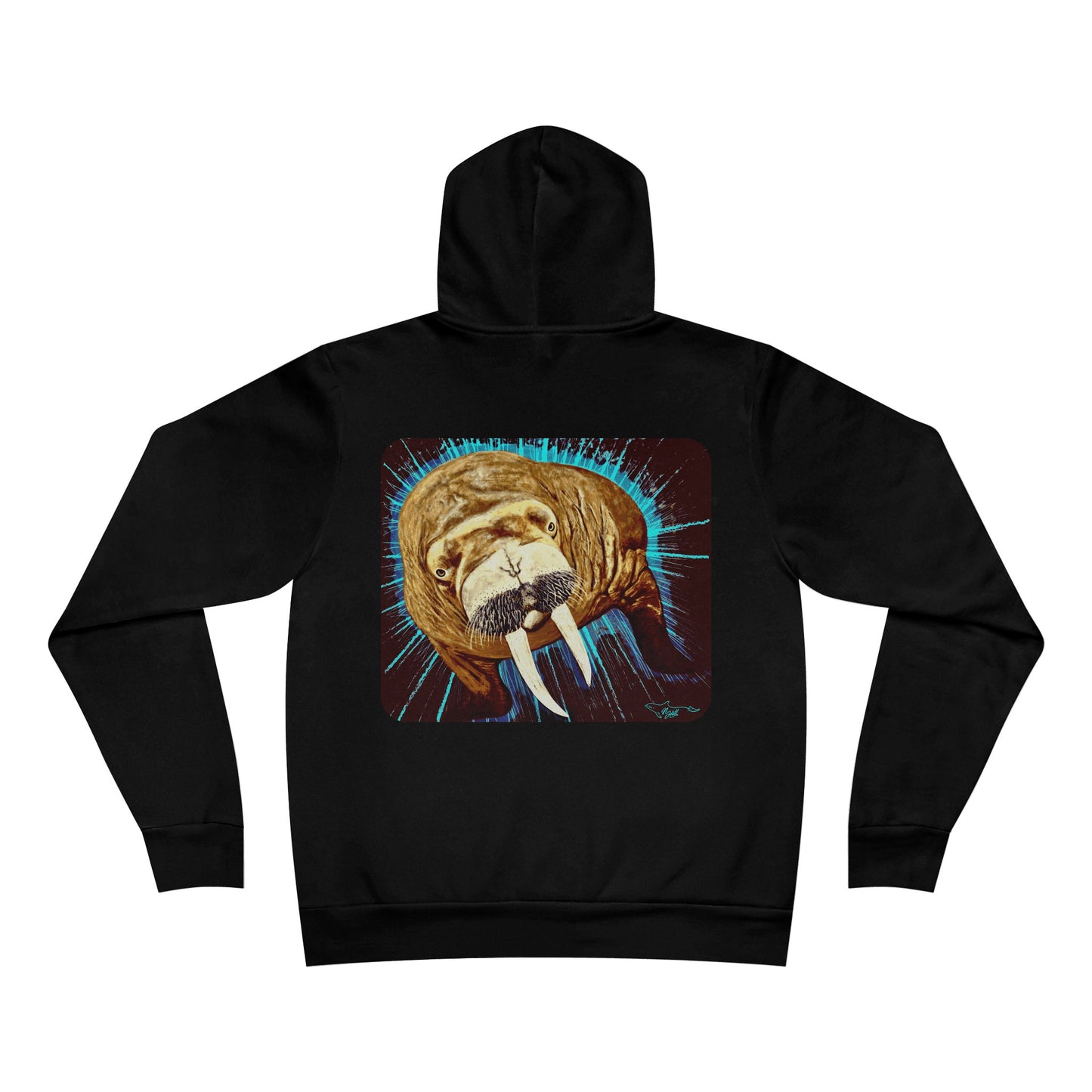 Stellar Walrus Full Color Unisex Sponge Fleece Pullover Hoodie