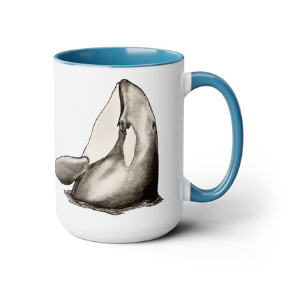 Orca Two-Tone Coffee Mugs, 15oz