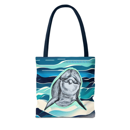 Curious Dolphin Tote Bag (AOP)