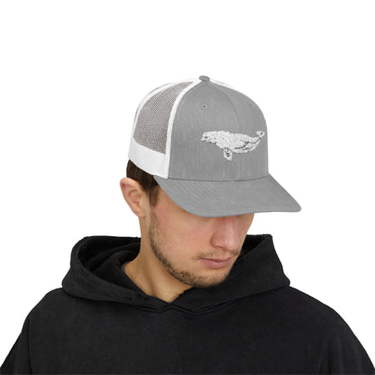 Beluga Embroidered Snapback Trucker Cap