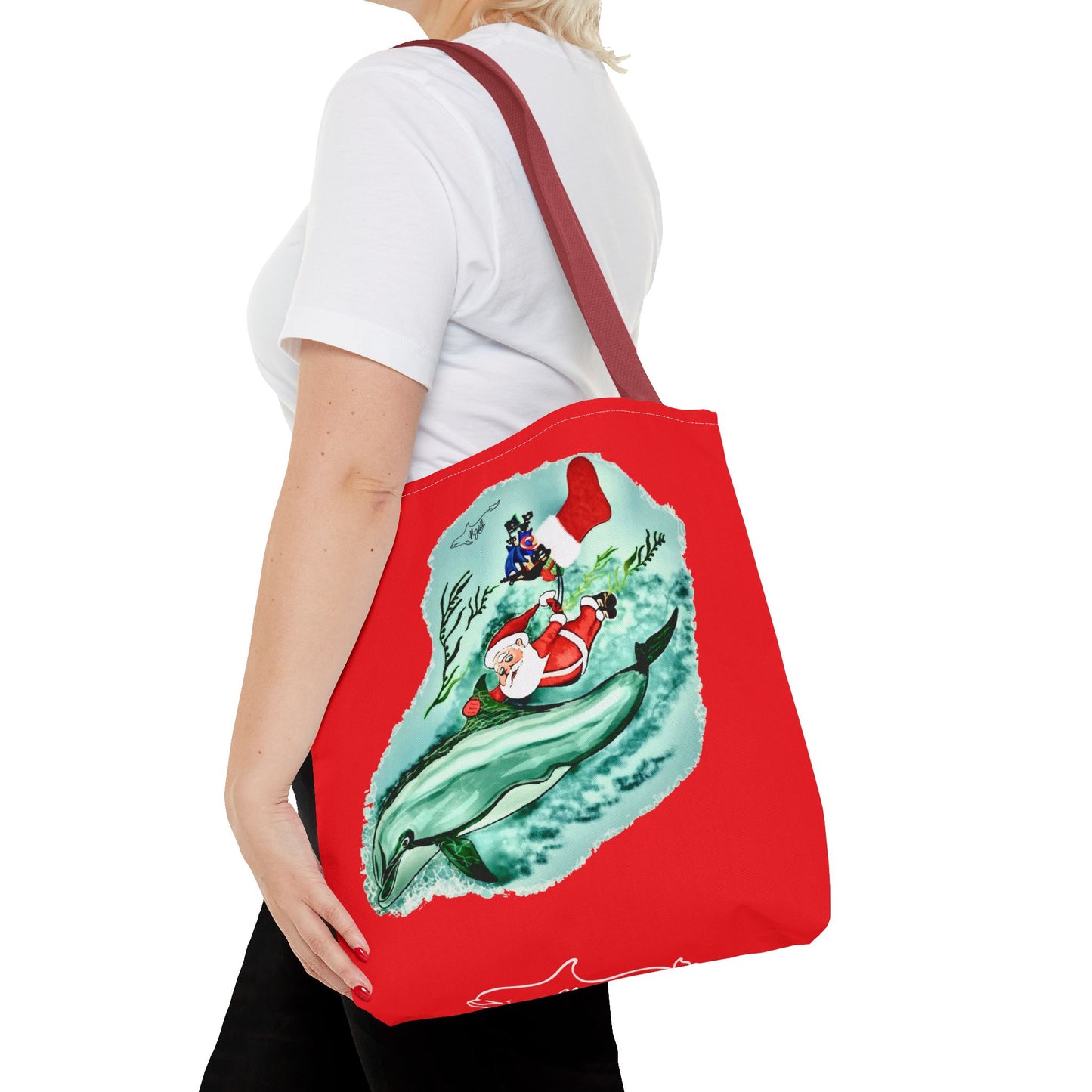 Deep Dive Delivery Santa Clause Tote Bag (AOP)