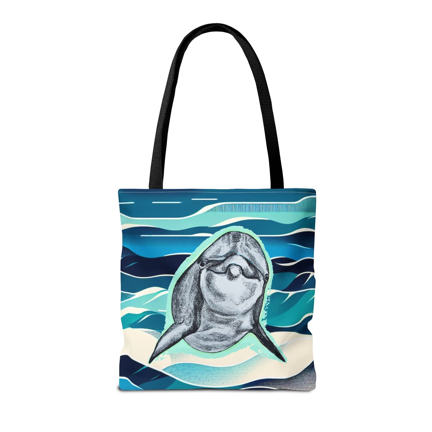 Curious Dolphin Tote Bag (AOP)