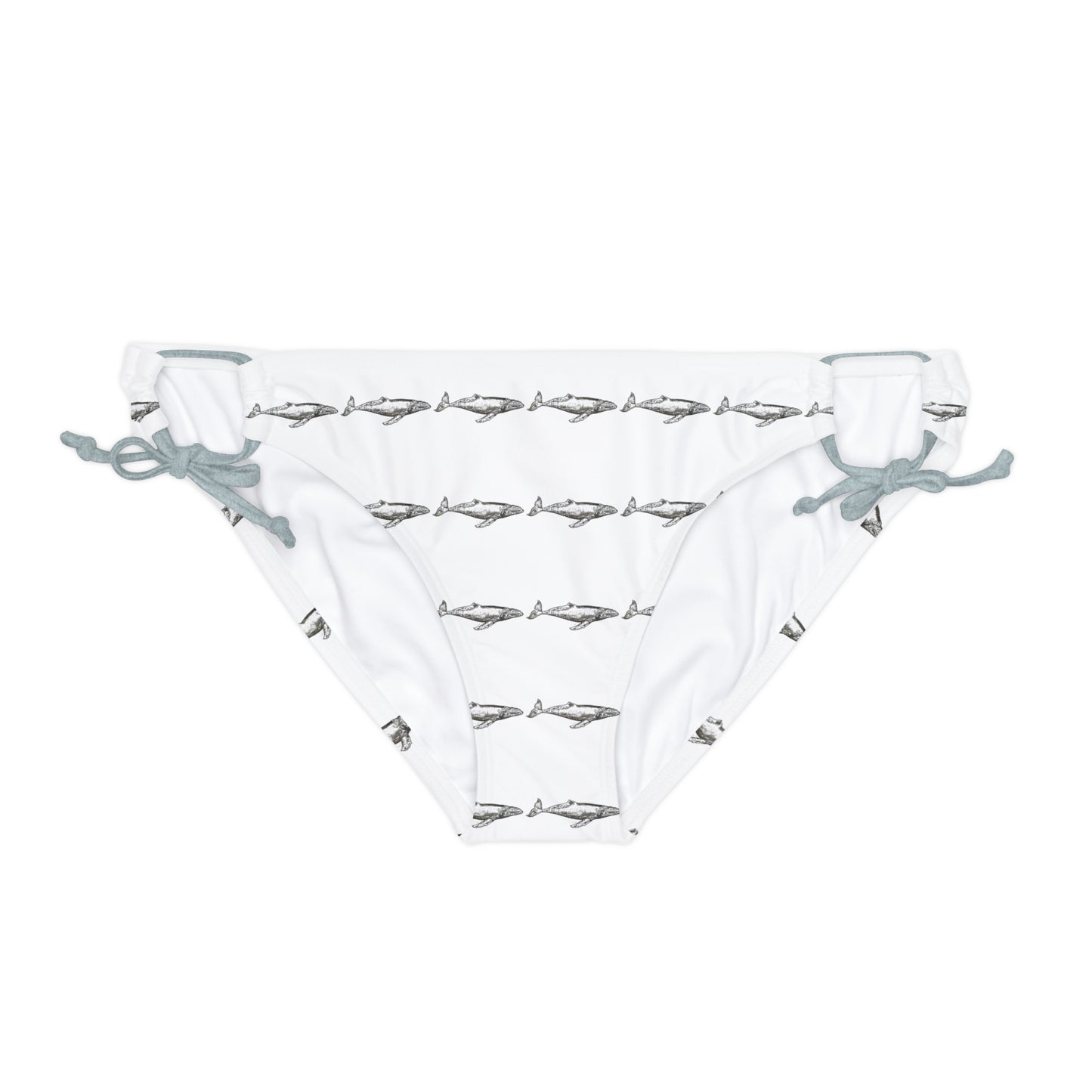 Humpback Whale Loop Tie Side Bikini Bottom (AOP)