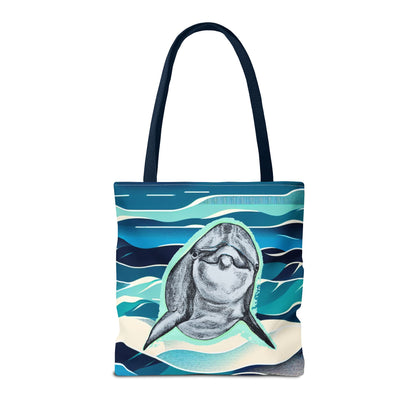 Curious Dolphin Tote Bag (AOP)