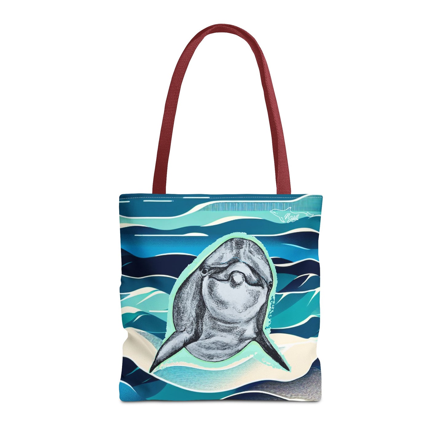 Curious Dolphin Tote Bag (AOP)