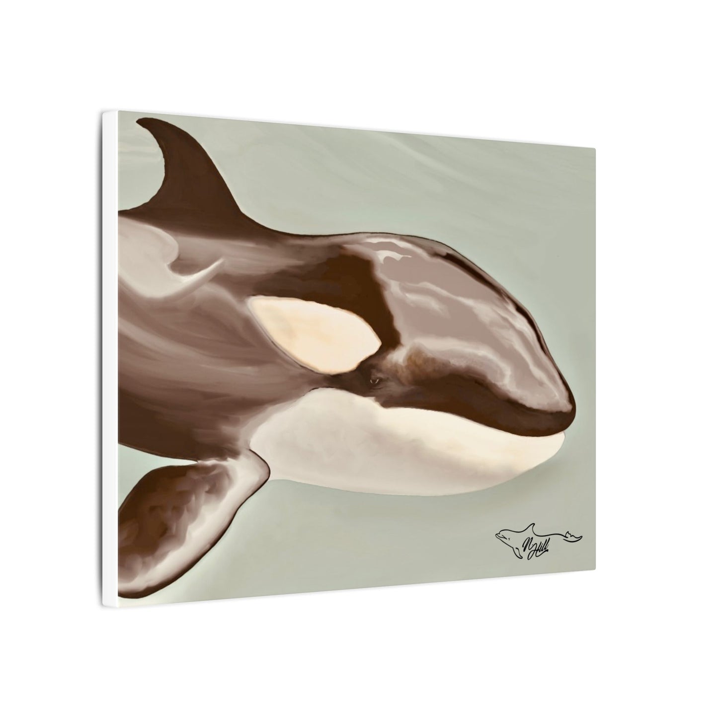 Kamea Orca Splash Matte Canvas, Stretched, 0.75"