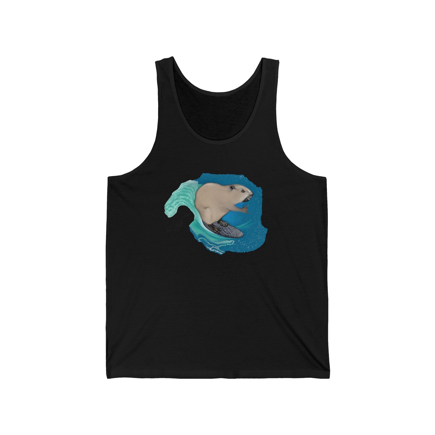 Surfing Beaver Unisex Jersey Tank