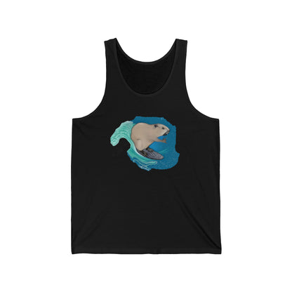 Surfing Beaver Unisex Jersey Tank