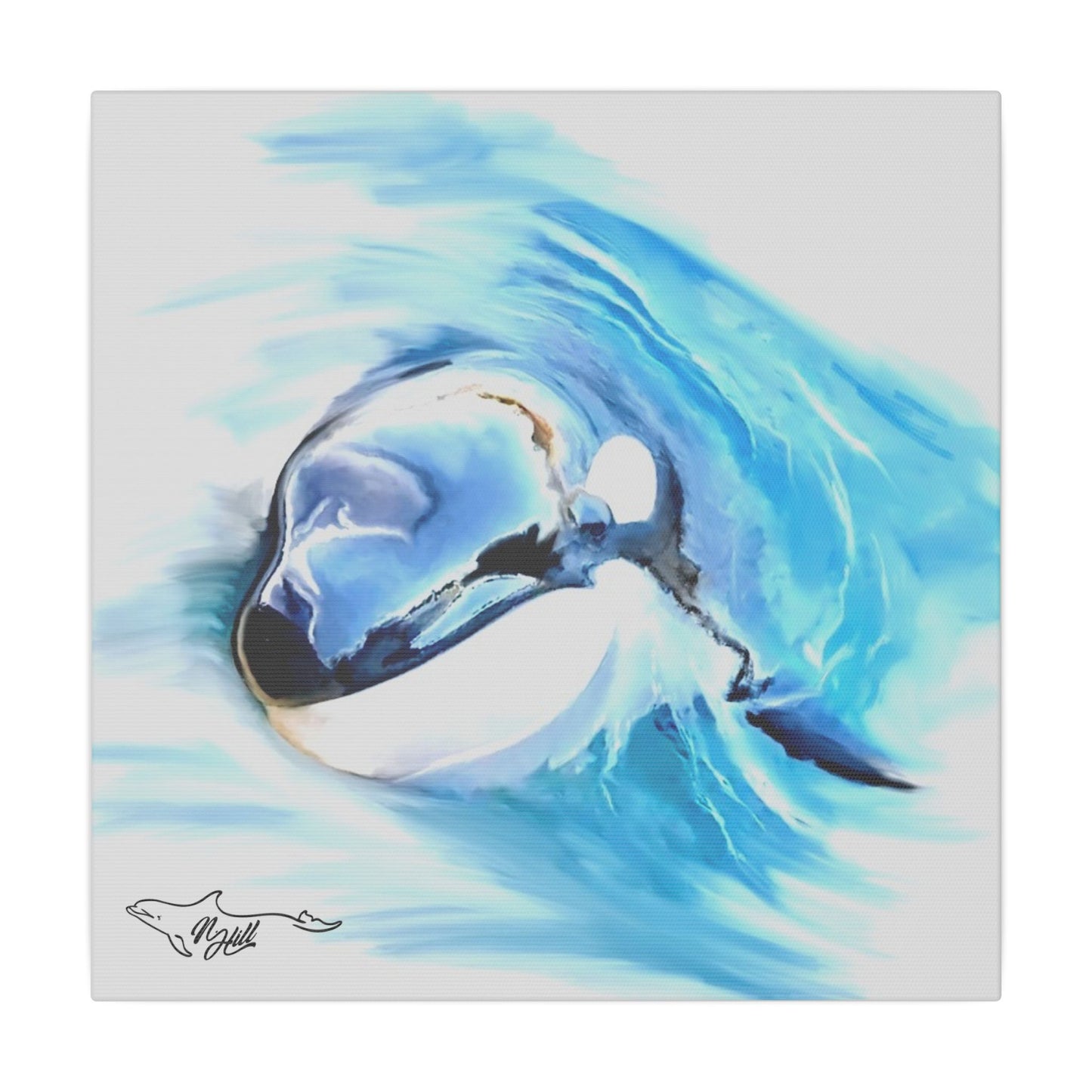 Curious Orca Matte Canvas, Stretched, 0.75"