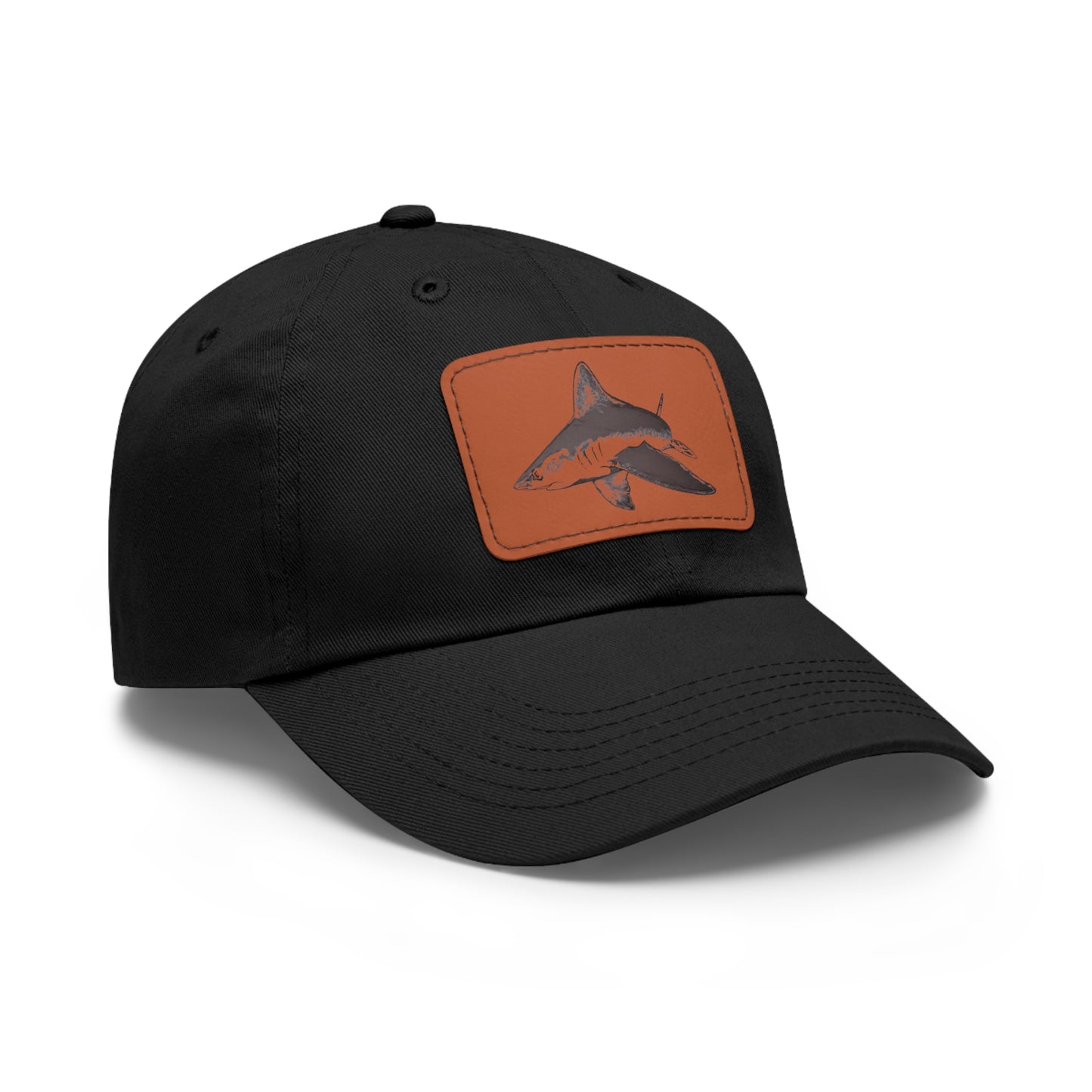 Mako Shark Hat with Leather Patch (Rectangle)