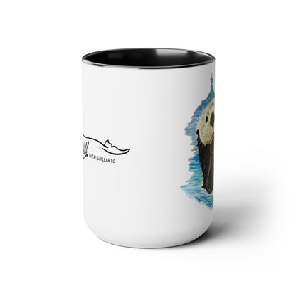 Sea Otter Two-Tone Coffee Mugs, 15oz