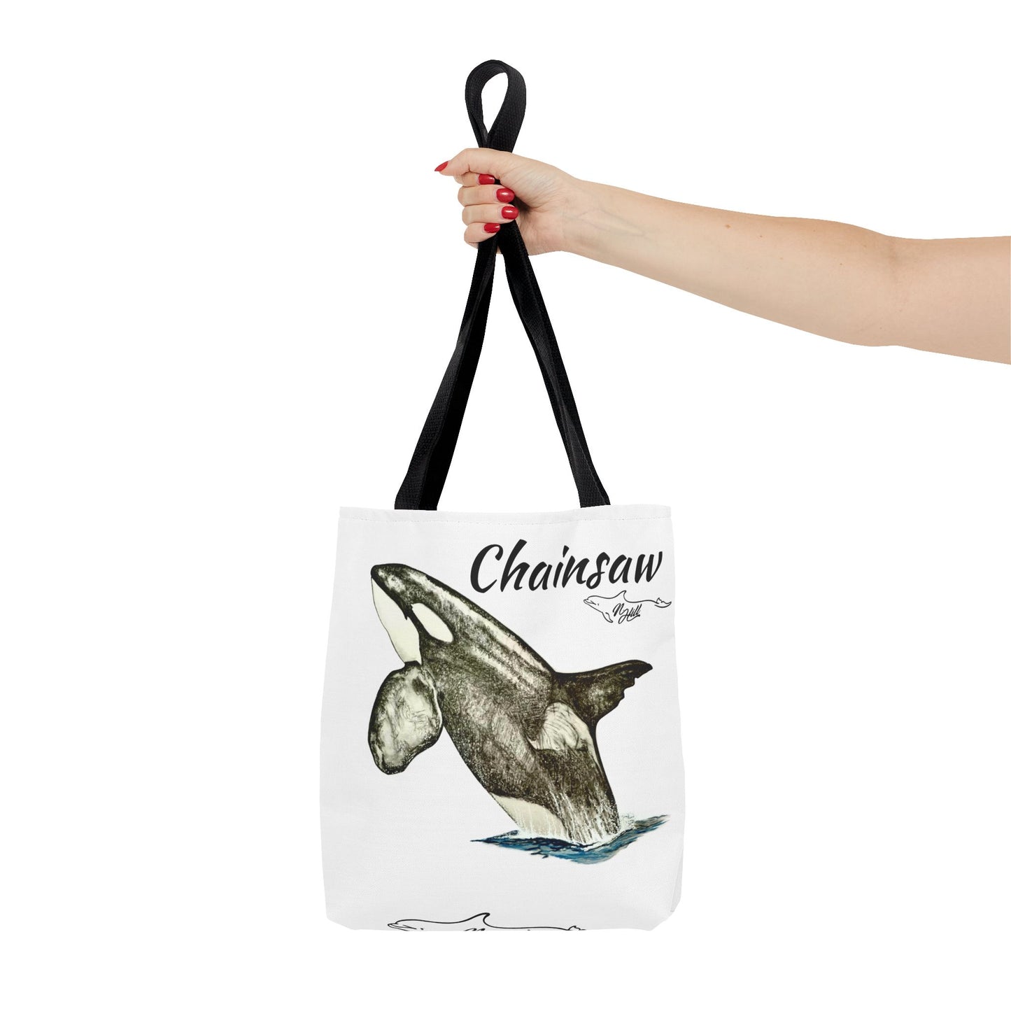 Biggs Killer Whale Chainsaw Tote Bag (AOP)