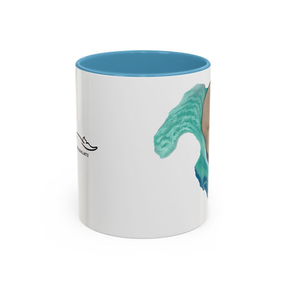 Surfing Beaver Accent Coffee Mug, 11oz