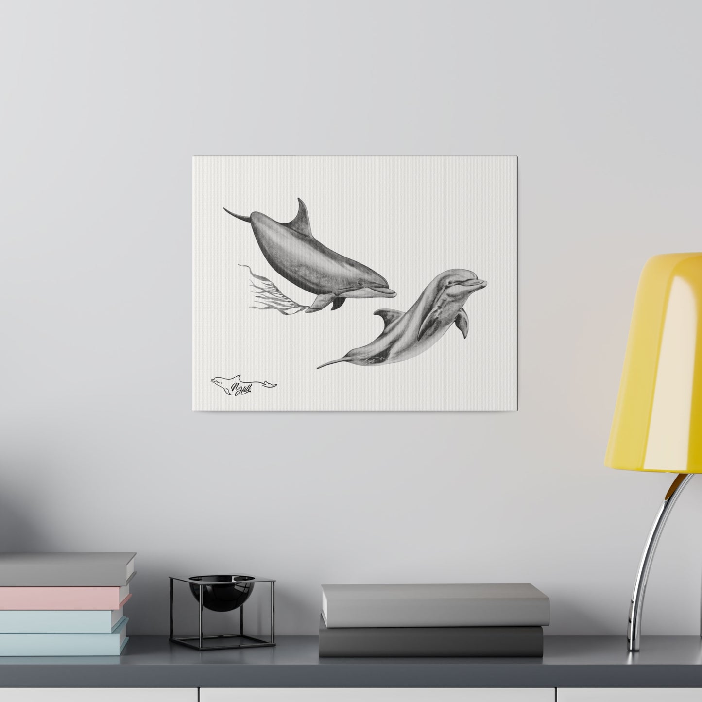 Pacific Wild Dolphin Matte Canvas 14" x 11", Stretched, 0.75"