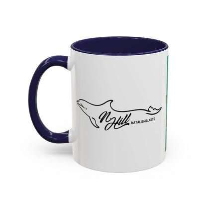 Otter and Dragonfly Accent Coffee Mug, 11oz