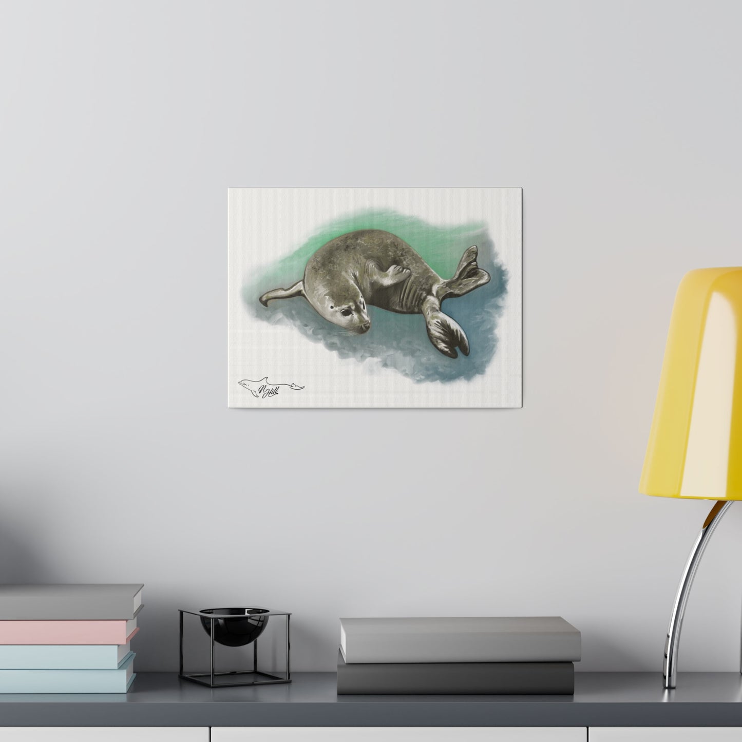 Harbor Seal Matte Canvas 12" x 9", Stretched, 0.75"