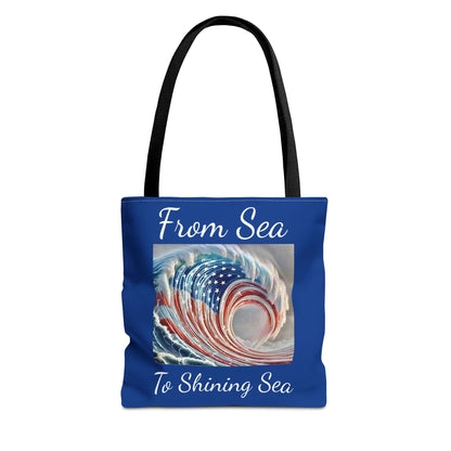 Flag Navy Blue Ocean Tote Bag (AOP)