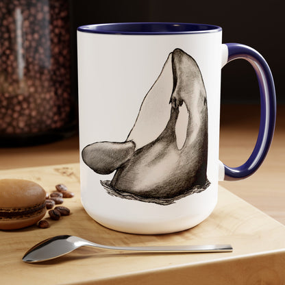 Orca Two-Tone Coffee Mugs, 15oz