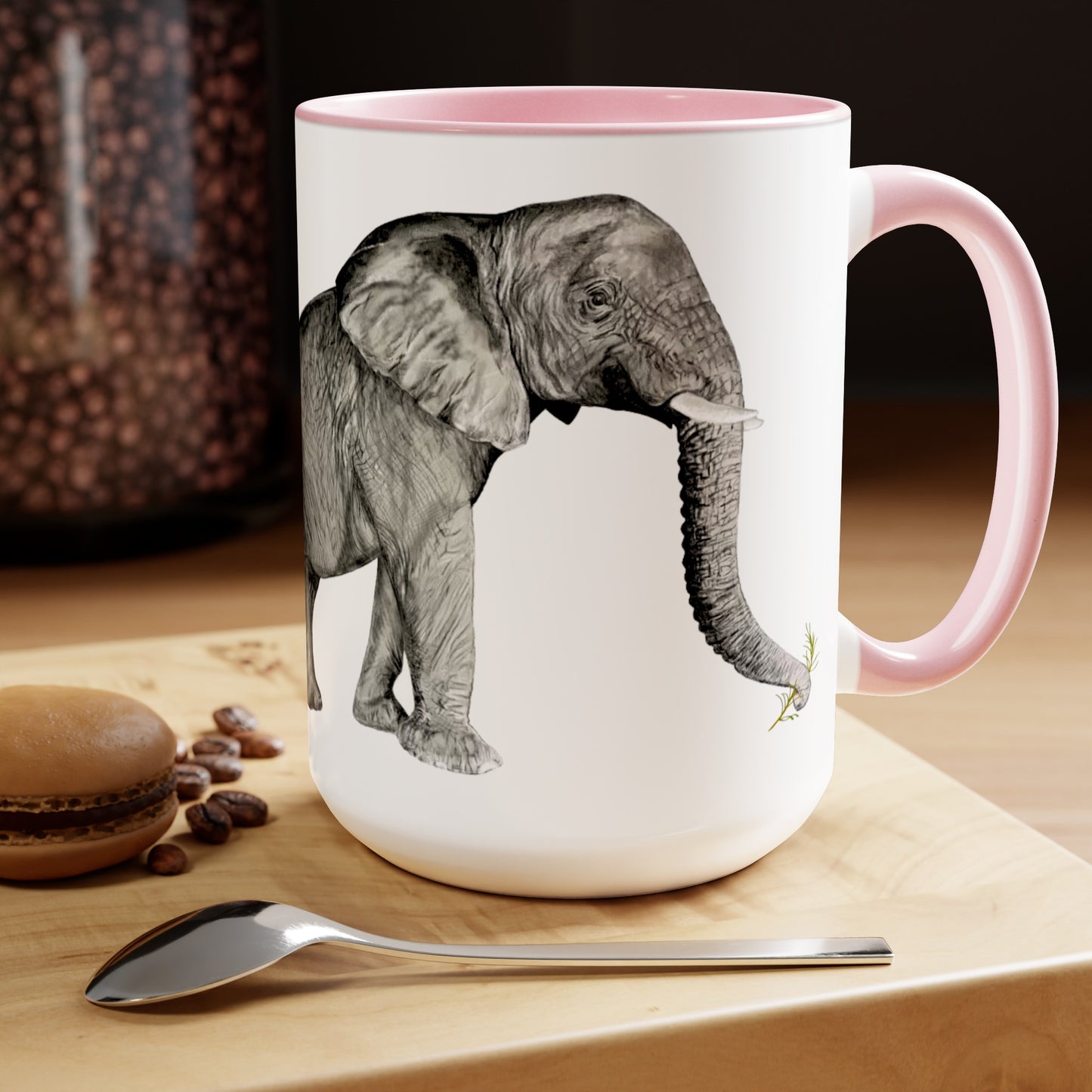 Elephant Two-Tone Coffee Mugs, 15oz