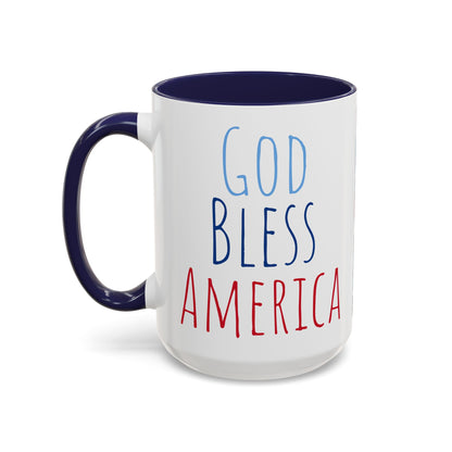 God Bless America Accent Coffee Mug 15oz