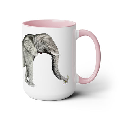 Elephant Two-Tone Coffee Mugs, 15oz