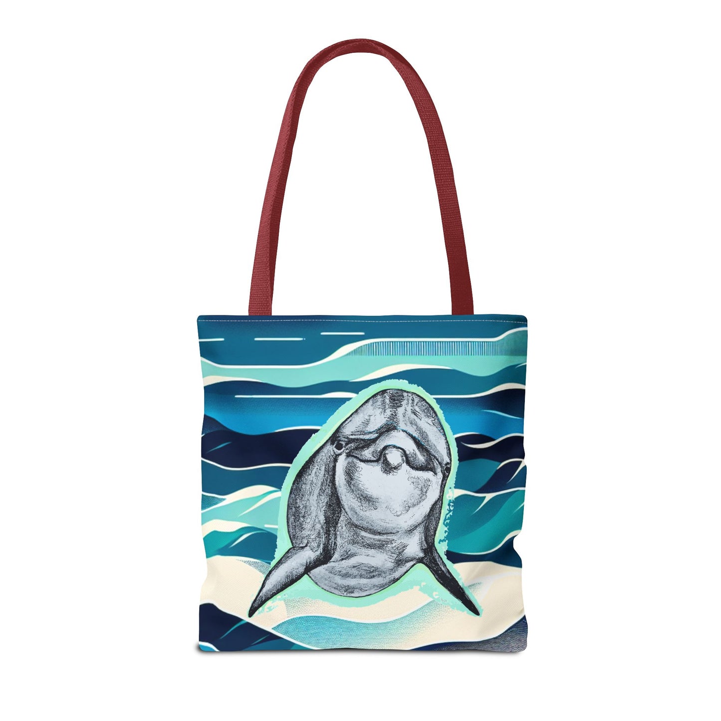 Curious Dolphin Tote Bag (AOP)
