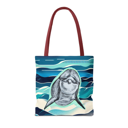 Curious Dolphin Tote Bag (AOP)