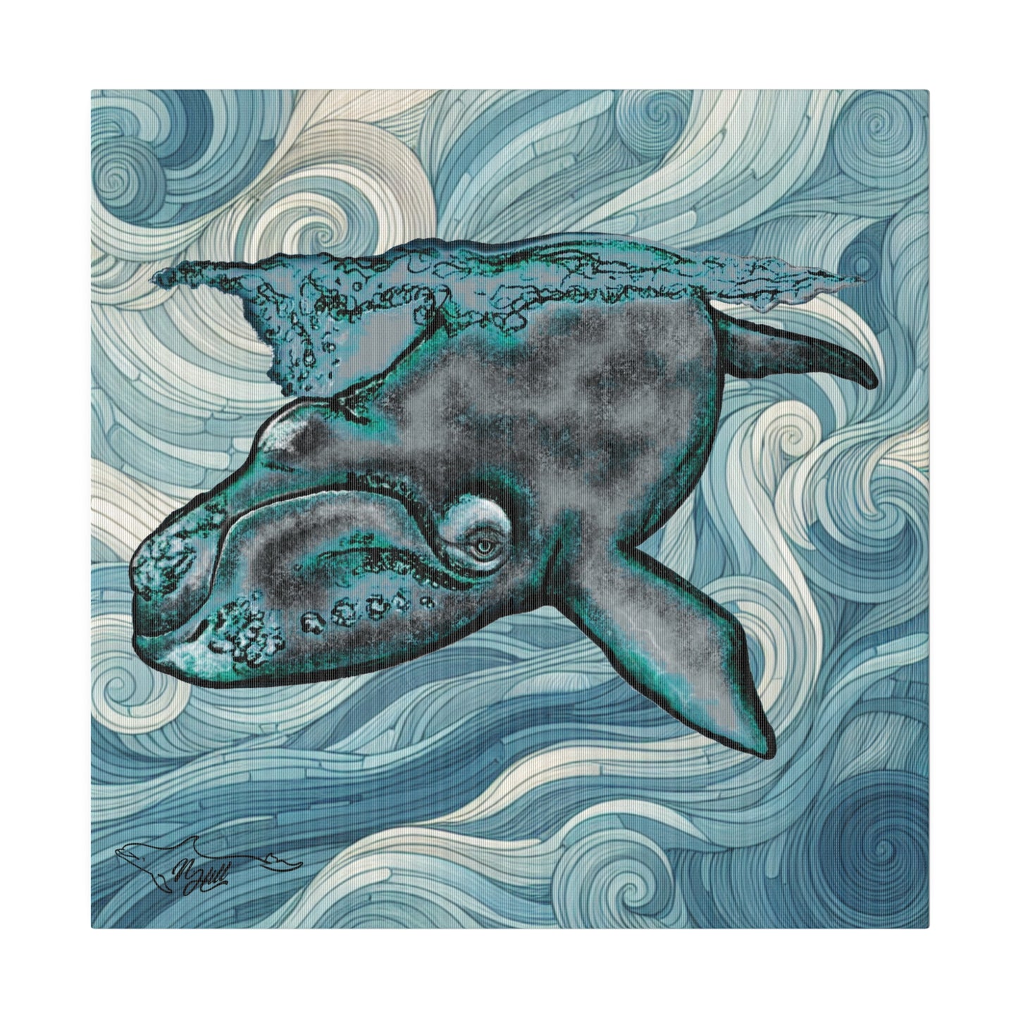 North Atlantic Right Whale Matte Canvas, Stretched, 0.75"