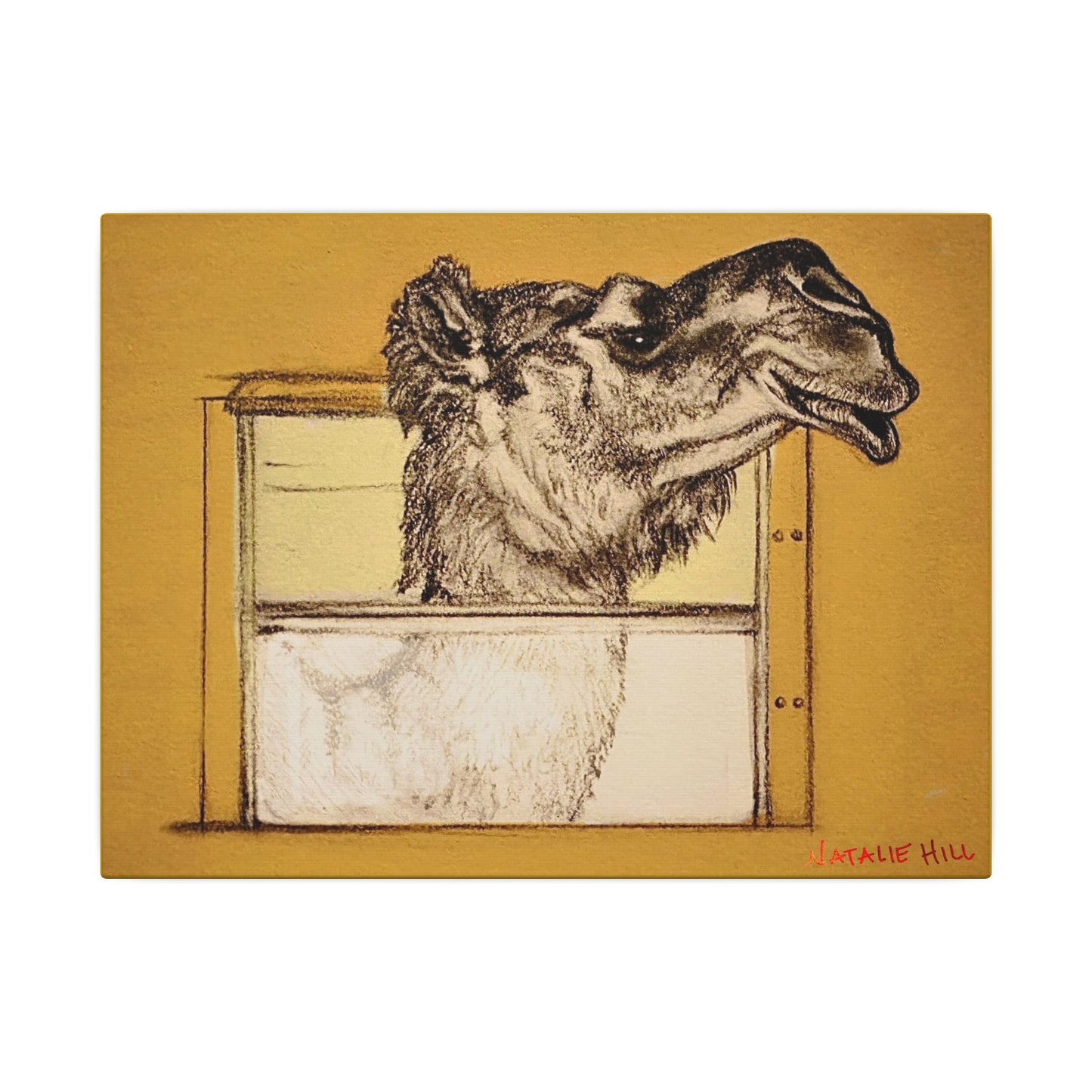 Bussin Clyde The Camel Matte Canvas 12" x 9", Stretched, 0.75"