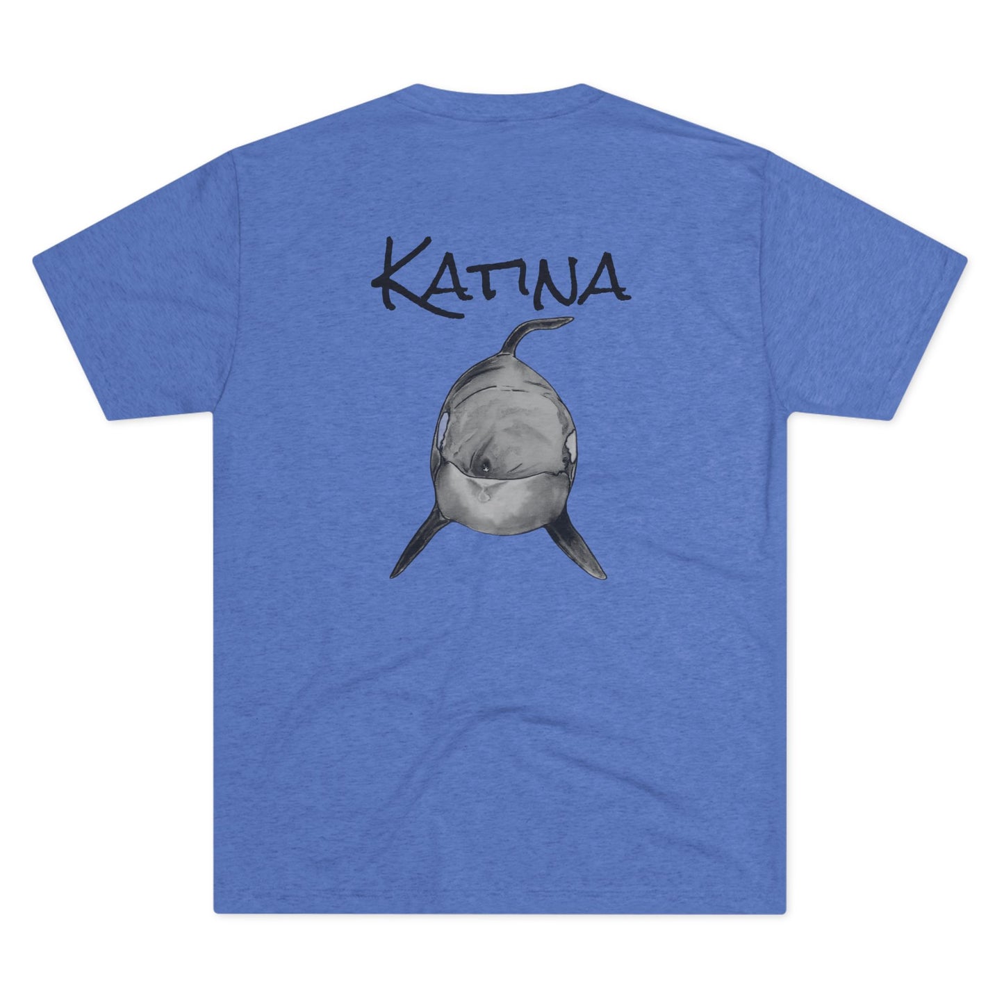 Katina Orca Whale Unisex Tri-Blend Back Graphic Crew Tee