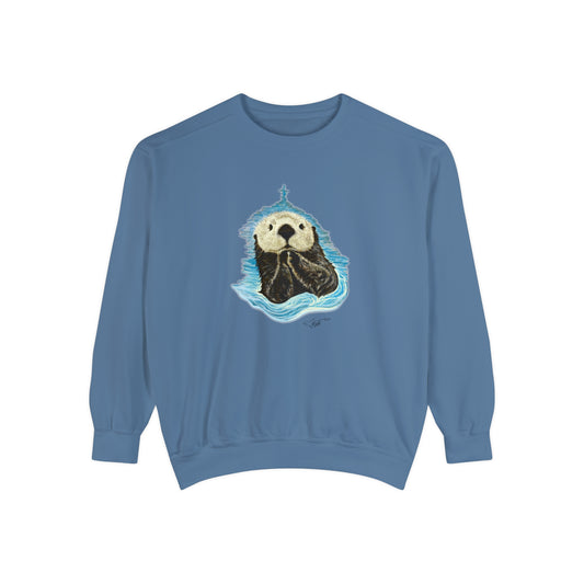 Sea Otter Colored Unisex Garment-Dyed Sweatshirt