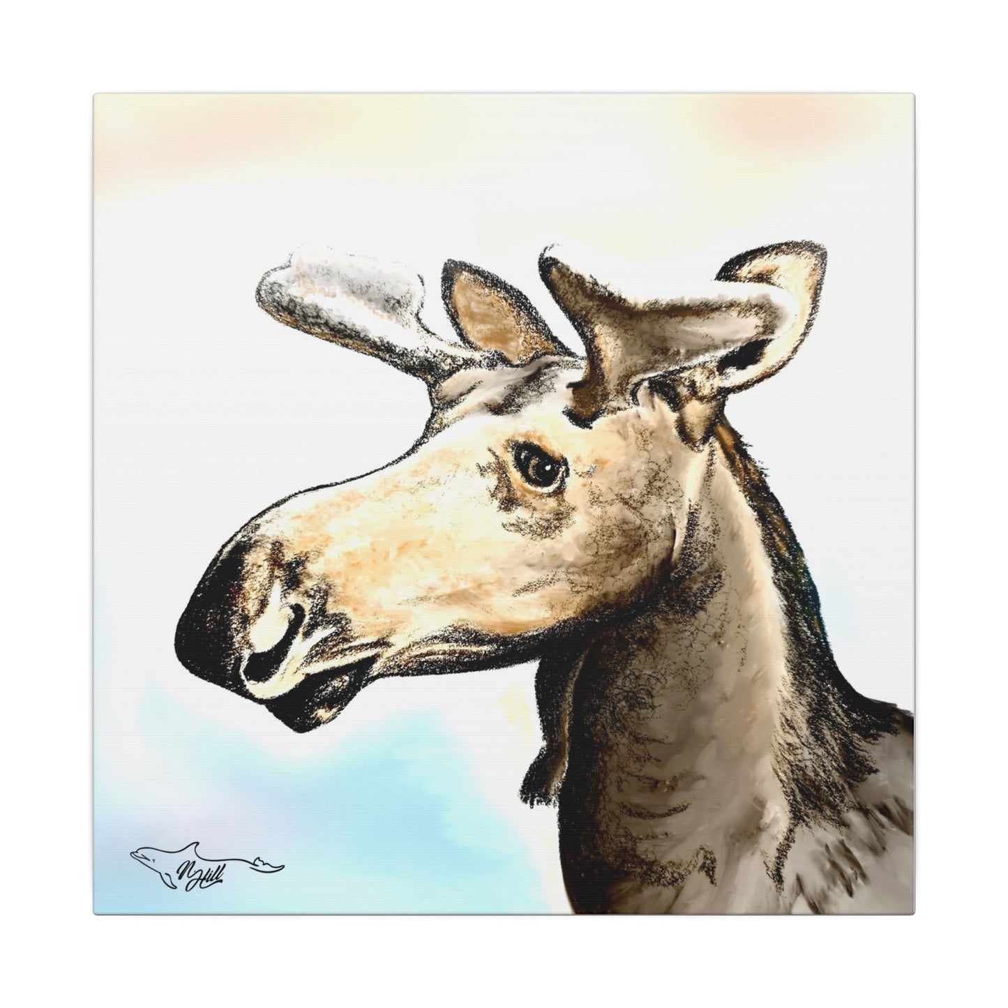 Hidden Springs Moose Matte Canvas, Stretched, 0.75"