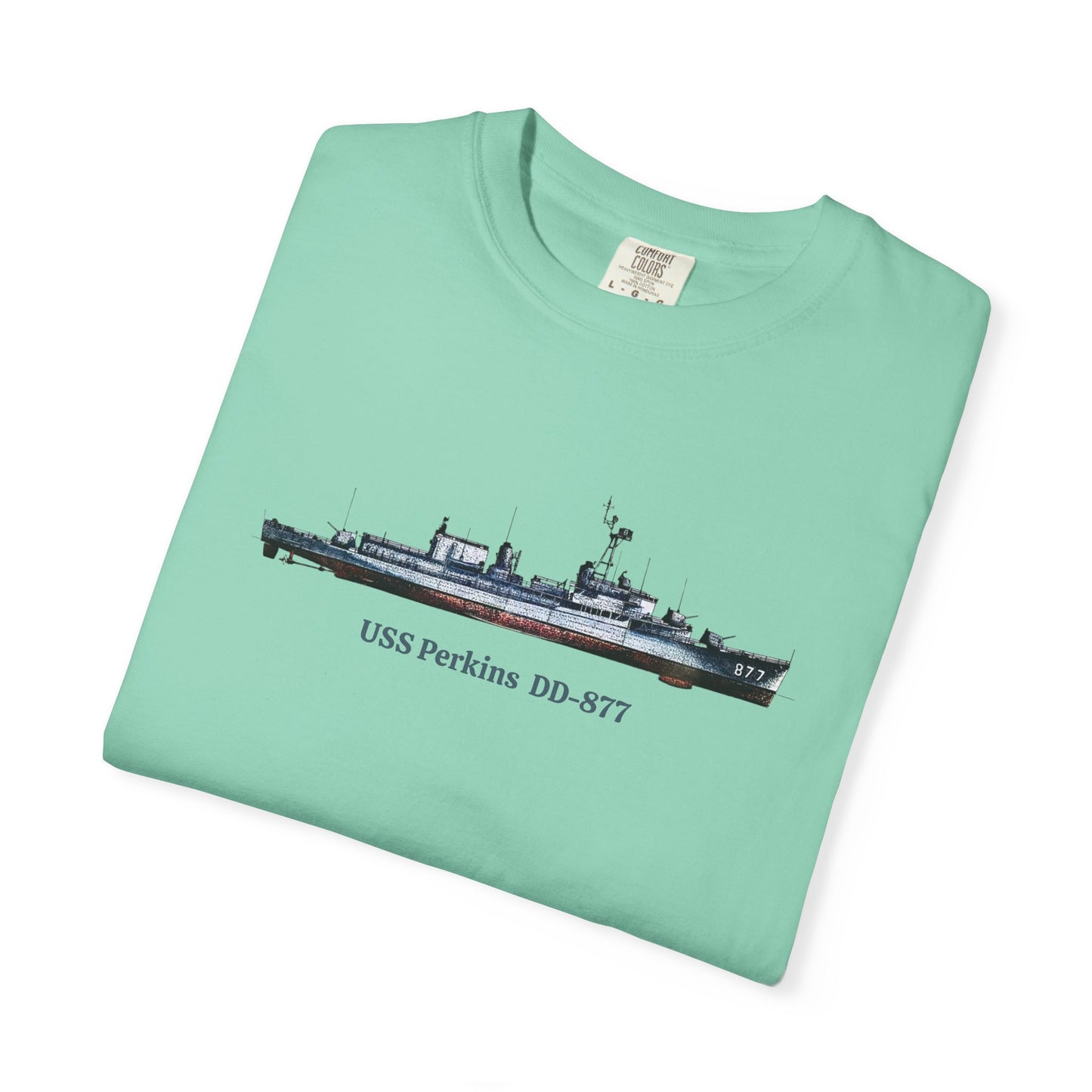 USS Perkins DD-877 Unisex Garment-Dyed T-shirt
