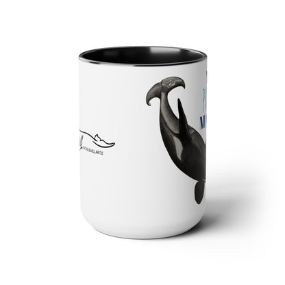 Orca Presence Two-Tone Coffee Mugs, 15oz