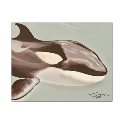 Kamea Orca Splash Matte Canvas, Stretched, 0.75"