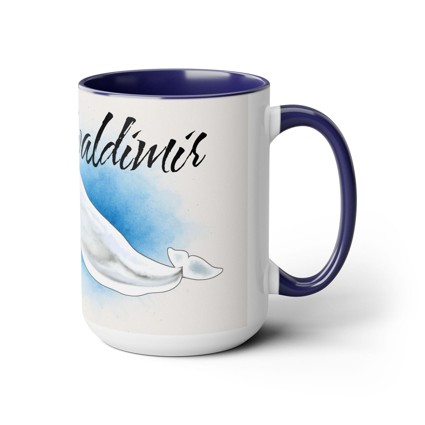 Beluga Hvaldimir Two-Tone Coffee Mugs, 15oz