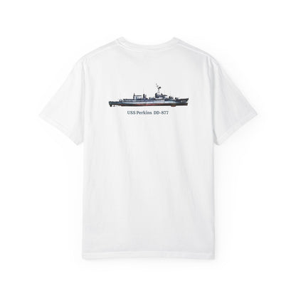 USS Perkins DD-877 Unisex Garment-Dyed T-shirt