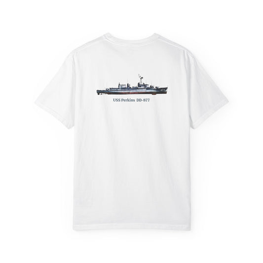 USS Perkins DD-877 Unisex Garment-Dyed T-shirt