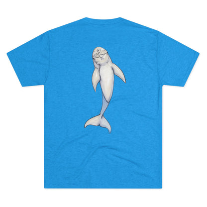 Dolphin Back Print Unisex Tri-Blend Crew Tee