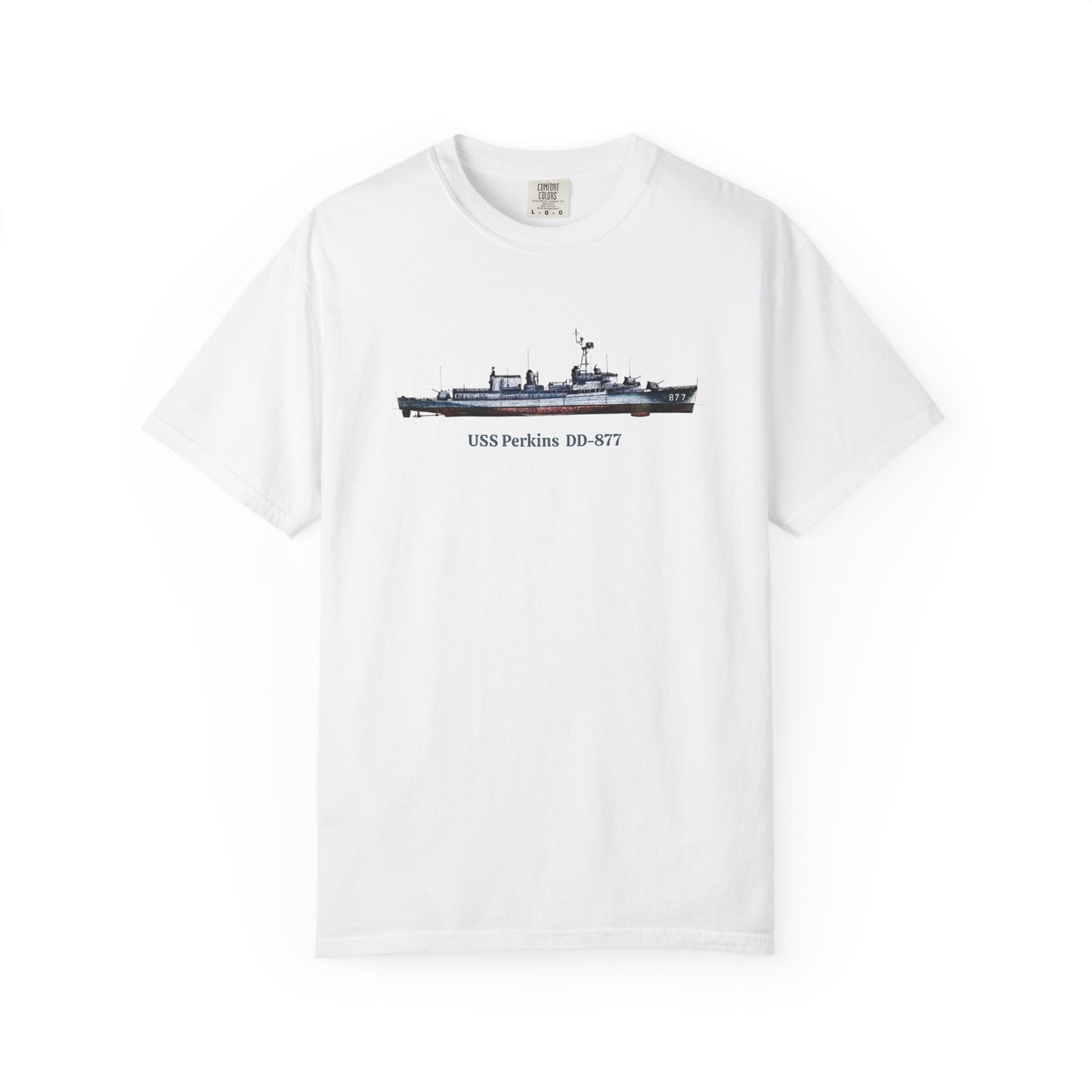 USS Perkins DD-877 Unisex Garment-Dyed T-shirt