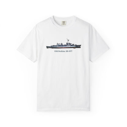 USS Perkins DD-877 Unisex Garment-Dyed T-shirt