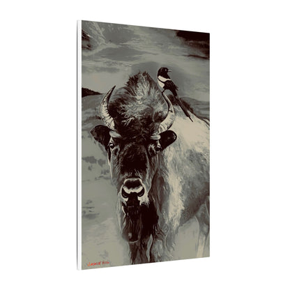Idaho Sentinel Bison and Magpie Matte Canvas, Stretched, 0.75"